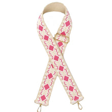 Load image into Gallery viewer, 5cm Bag Strap - Pink, White, and Beige Geometric Pattern
