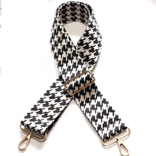 Load image into Gallery viewer, 5cm Bag Strap - Black and White Houndstooth
