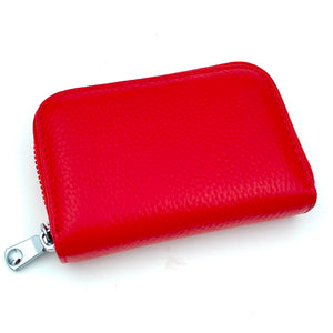 JOY Genuine Leather Purse/Card Wallet - Bright Red