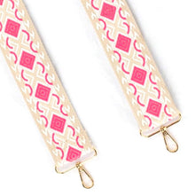 Load image into Gallery viewer, 5cm Bag Strap - Pink, White, and Beige Geometric Pattern
