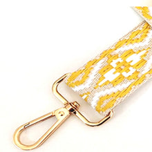 Load image into Gallery viewer, 3.8cm Bag Strap - Yellow, White and Beige Geometric Pattern
