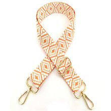 Load image into Gallery viewer, 4cm Bag Strap - Orange and White Diamond Pattern
