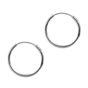 925 Sterling Silver 16mm x 1.2mm Hinged Hoop Sleeper Earrings