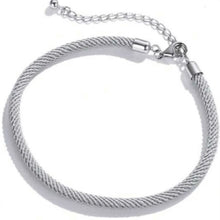 Load image into Gallery viewer, Grey fabric cord bracelet with 925 Sterling Silver Clasp (Extra small)
