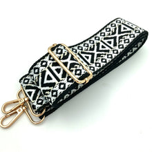 Load image into Gallery viewer, 5cm Bag Strap - Black and White Geometric Pattern
